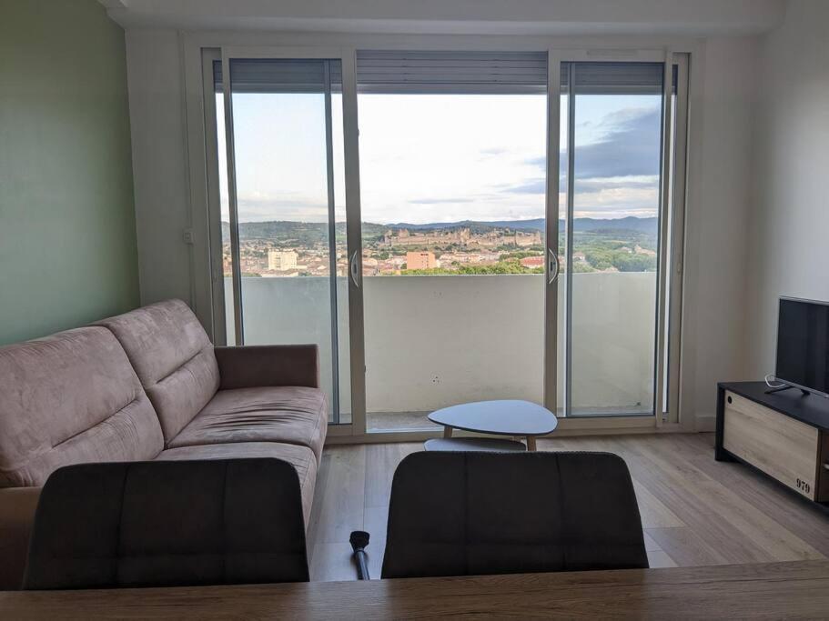 Appartment - Vue Imprenable Sur La Cite Medievale - Parking Gratuit - Climatise Carcassonne Eksteriør bilde